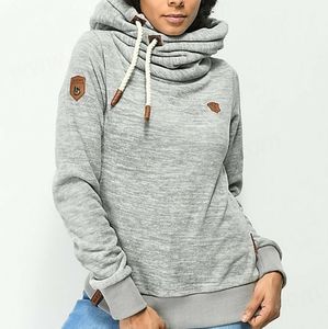 NAKETANO Grey Hoodie with Cross Collar